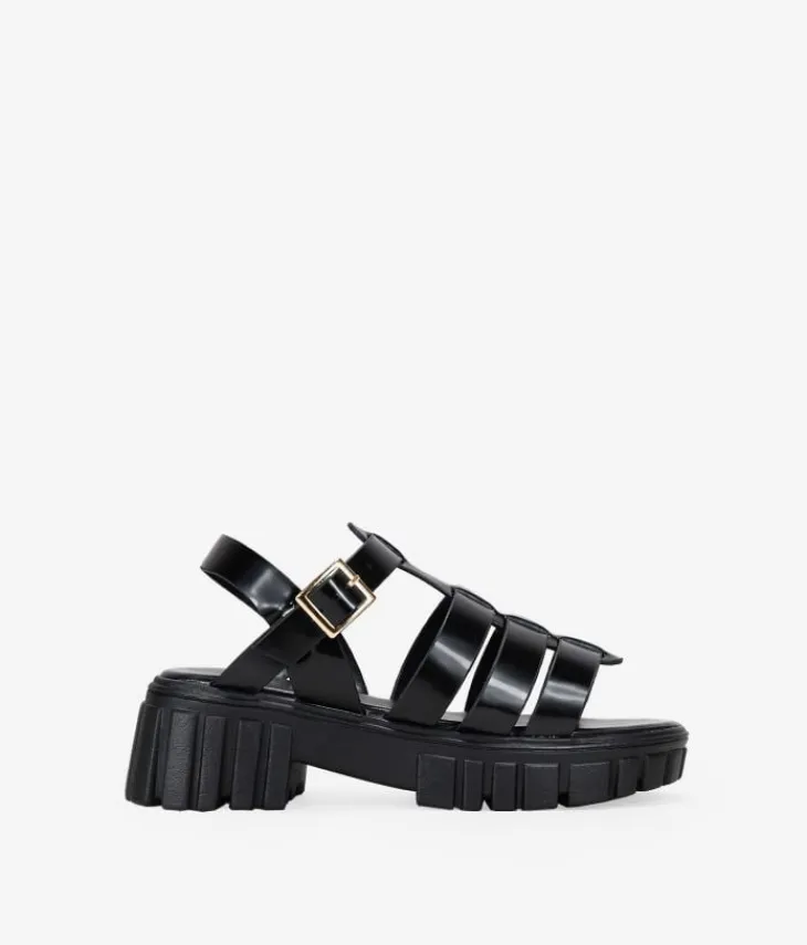 Best Bosanova Sandalias cangrejeras negras con suela track