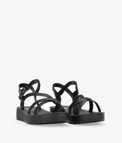 Sale Bosanova Sandalias con cuña negras trenzadas