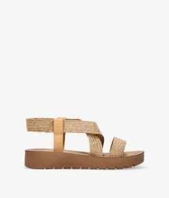 Sale Bosanova Sandalias cuña beige en rafia