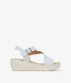 New Bosanova Sandalias de cuña plateadas con hebilla