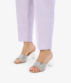Best Bosanova Sandalias de fiesta destalonadas brillantes con tacón transparente
