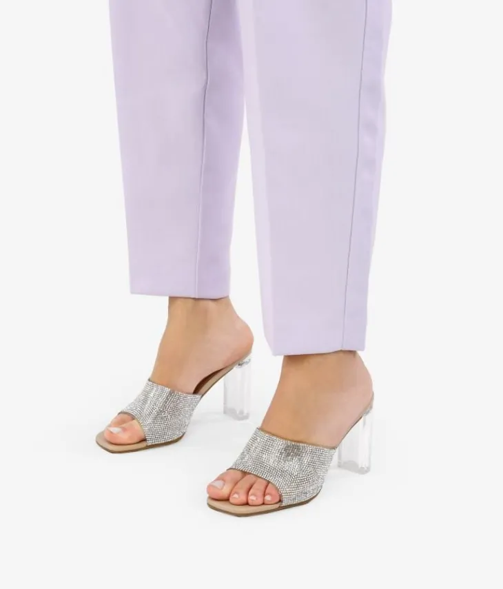 Best Bosanova Sandalias de fiesta destalonadas brillantes con tacón transparente
