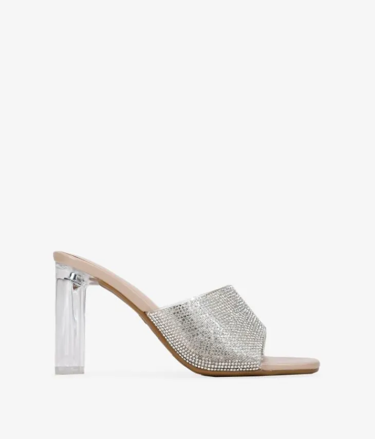 Best Bosanova Sandalias de fiesta destalonadas brillantes con tacón transparente