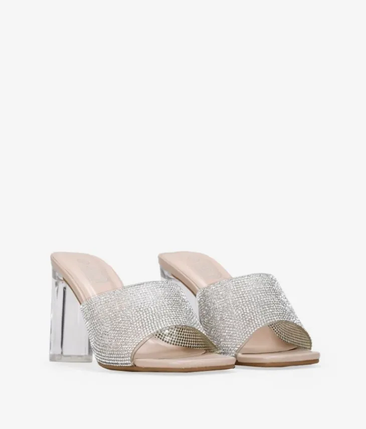 Best Bosanova Sandalias de fiesta destalonadas brillantes con tacón transparente