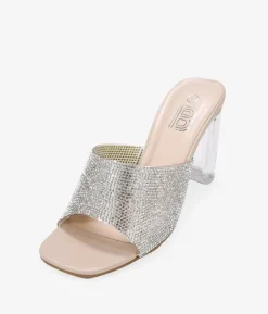 Best Bosanova Sandalias de fiesta destalonadas brillantes con tacón transparente