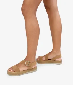 Best Bosanova Sandalias de piel marrones con hebilla y plataforma
