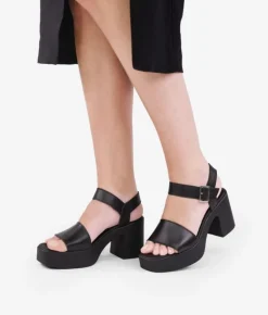 Best Bosanova Sandalias de piel negras con tacón