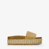 Clearance Bosanova Sandalias de plataforma marrones con suela de esparto bicolor