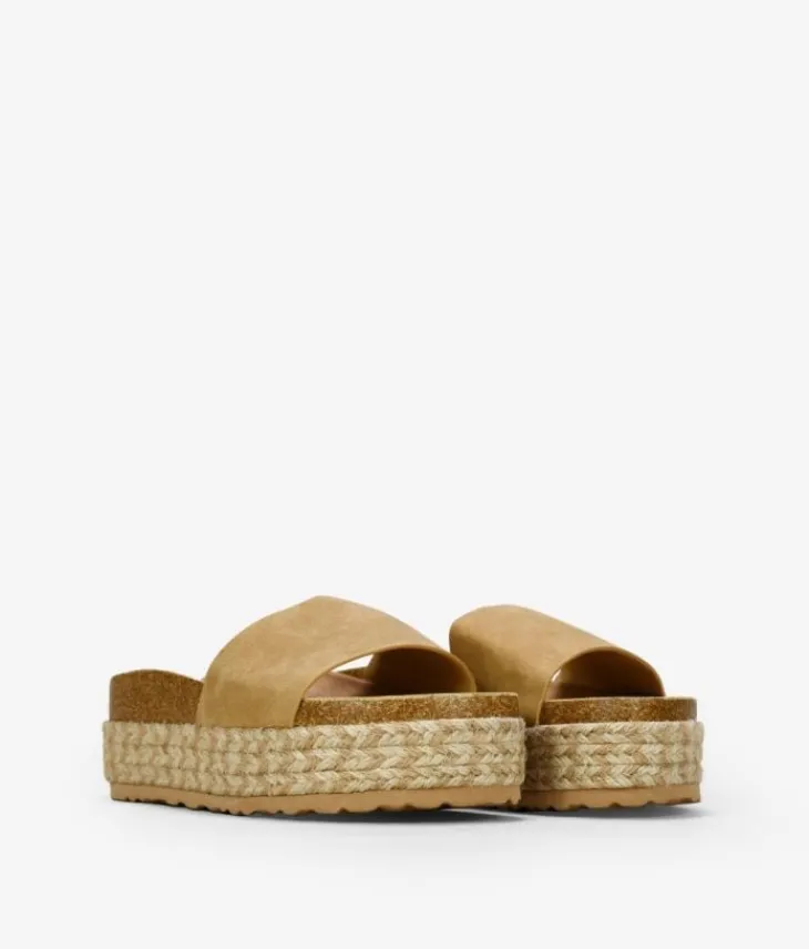 Clearance Bosanova Sandalias de plataforma marrones con suela de esparto bicolor