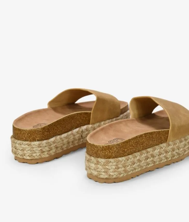 Clearance Bosanova Sandalias de plataforma marrones con suela de esparto bicolor