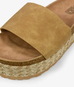 Clearance Bosanova Sandalias de plataforma marrones con suela de esparto bicolor