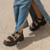 Hot Bosanova Sandalias de plataforma negras con dos hebillas