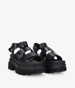 Hot Bosanova Sandalias de plataforma negras con dos hebillas