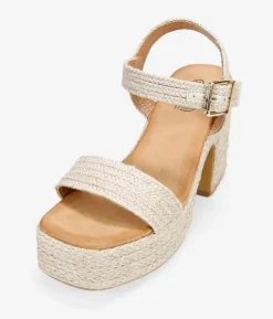 Best Bosanova Sandalias de tacón beige en rafia