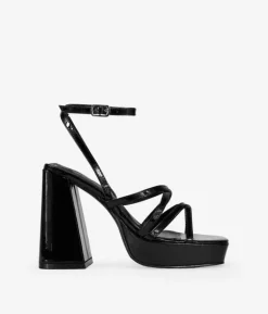 Clearance Bosanova Sandalias de tacón campana negras en charol