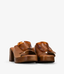 Best Bosanova Sandalias de tacón cuero en piel con hebilla marmolada