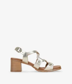 Best Bosanova Sandalias de tacón doradas en piel