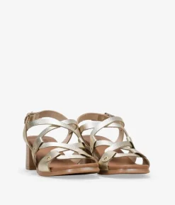 Best Bosanova Sandalias de tacón doradas en piel
