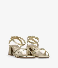 Clearance Bosanova Sandalias de tacón doradas con hebilla