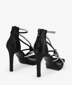 Best Bosanova Sandalias de tacón negras con brillantes