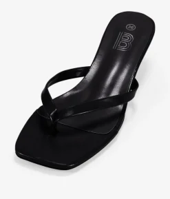 Outlet Bosanova Sandalias de tacón negras con tira de dedo