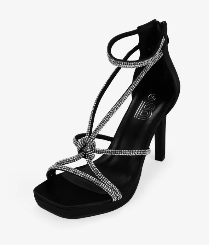 Best Bosanova Sandalias de tacón negras con brillantes