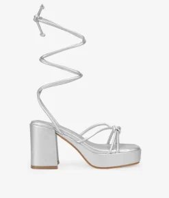 Clearance Bosanova Sandalias de tacón plateadas con cuerdas