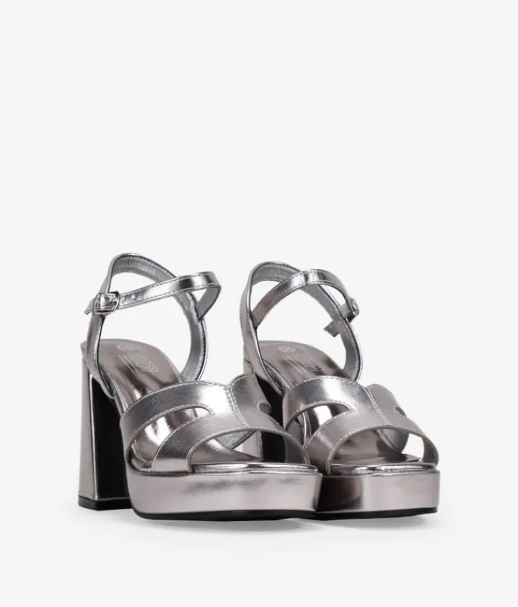 Clearance Bosanova Sandalias de tacón plomo con pulsera y hebilla