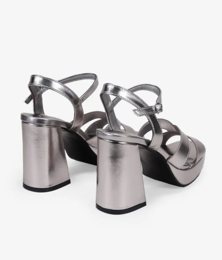 Clearance Bosanova Sandalias de tacón plomo con pulsera y hebilla