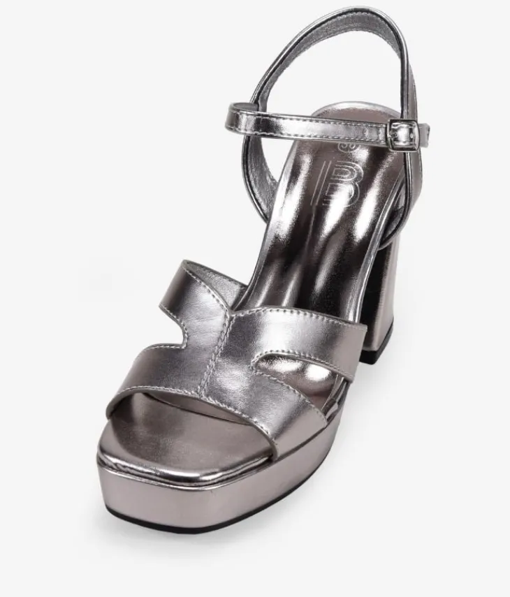 Clearance Bosanova Sandalias de tacón plomo con pulsera y hebilla