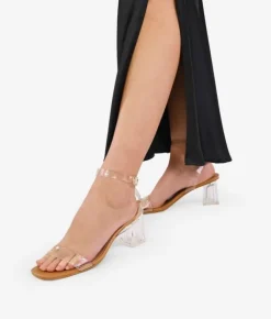 Hot Bosanova Sandalias de tacón transparentes con pulsera