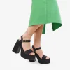 Clearance Bosanova Sandalias de tacón XXL negras con plataforma