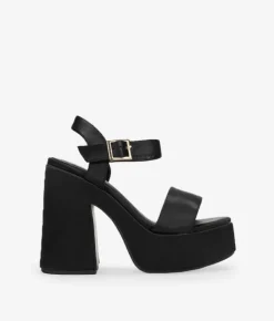 Clearance Bosanova Sandalias de tacón XXL negras con plataforma