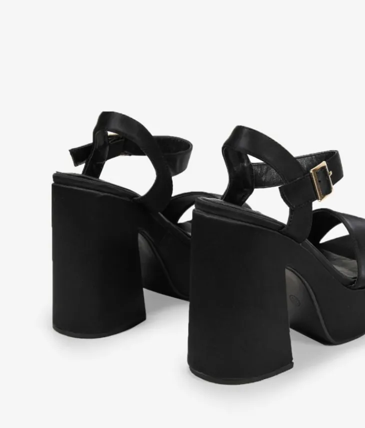 Clearance Bosanova Sandalias de tacón XXL negras con plataforma