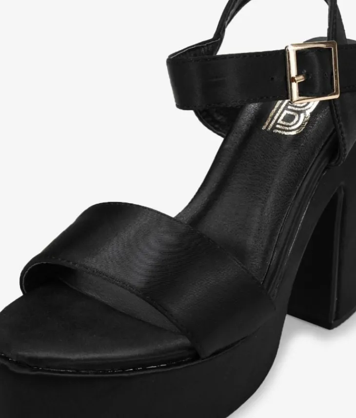 Clearance Bosanova Sandalias de tacón XXL negras con plataforma