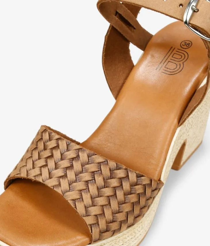 Best Bosanova Sandalias marrones en piel con tacón