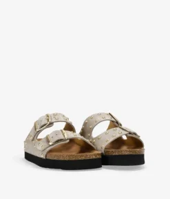 Best Bosanova Sandalias piedra en piel con hebillas y tachas metálicas