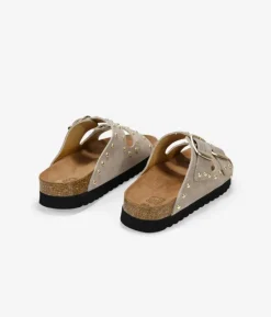 Best Bosanova Sandalias piedra en piel con hebillas y tachas metálicas