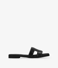Best Bosanova Sandalias planas negras en piel con plantilla acolchada