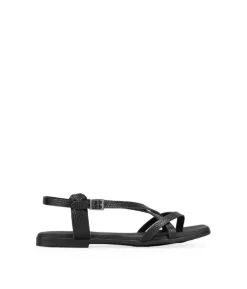 Sale Bosanova Sandalias planas negras en piel