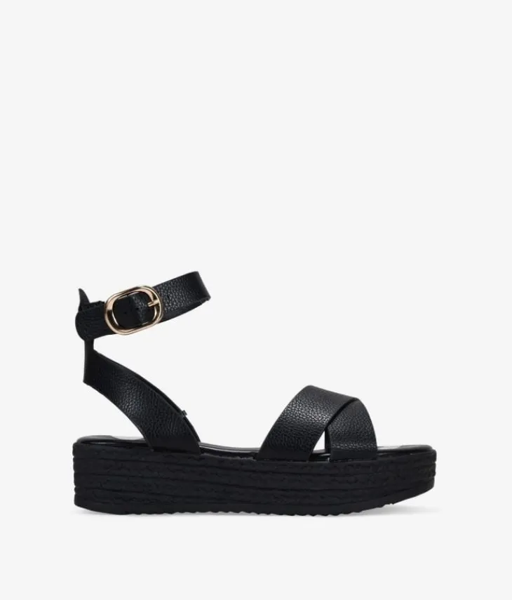 Best Bosanova Sandalias plataforma negras con cierre de hebilla