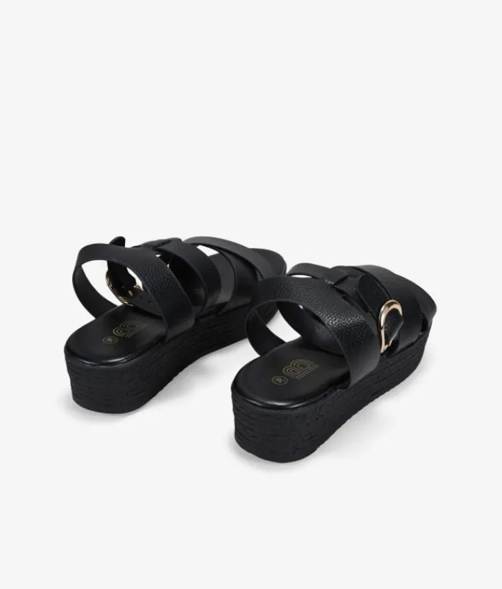 Best Bosanova Sandalias plataforma negras con cierre de hebilla