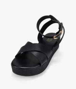 Best Bosanova Sandalias plataforma negras con cierre de hebilla