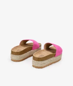 Sale Bosanova Sandalias rosa con plataforma de esparto