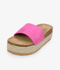 Sale Bosanova Sandalias rosa con plataforma de esparto