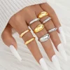 Best Bosanova Set de anillos metálicos dorados y plateados