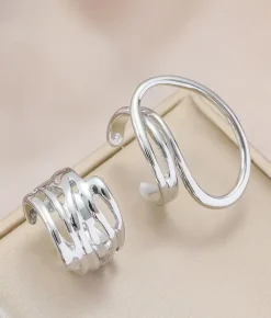 Hot Bosanova Set de dos anillos plateados