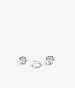 Outlet Bosanova Set de tres ear cuffs plateados