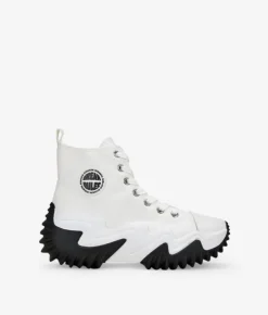 Best Bosanova Zapatillas de tela altas blancas con plataforma y suela dentada