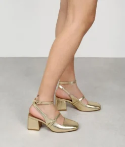 Best Bosanova Zapatos Mary jane dorados destalonados con hebillas